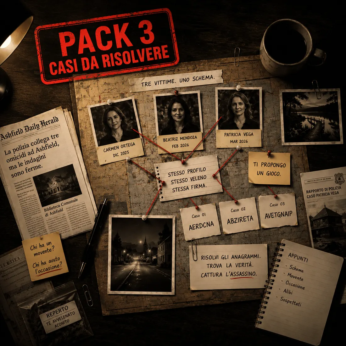 Fascicolo del caso Pack 3 casi da risolvere